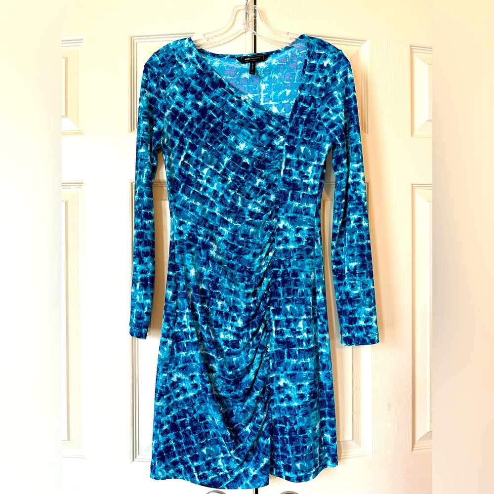 BCBG MAXAZRIA Blue/White Dress - Size XS